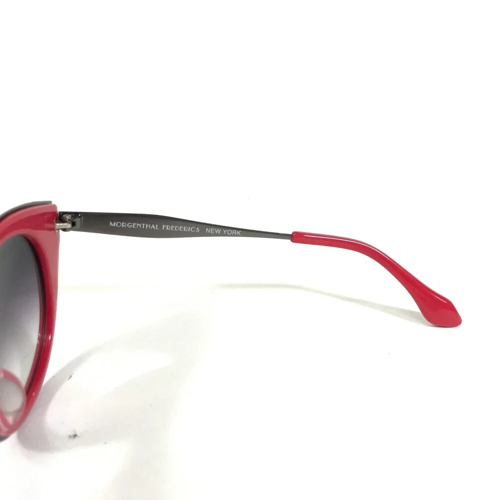 Morgenthal Frederics Sunglasses 258 GISELE Red Silver Cat Eye Frames Purple Lens - Picture 6 of 10